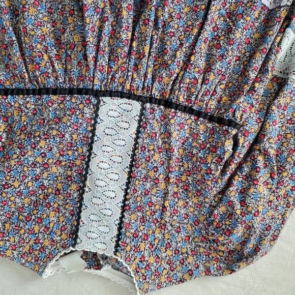 Vintage Brown Floral Dress 4t - Picture 4 of 7